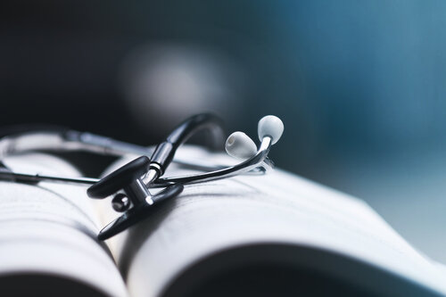 a stethoscope on a book