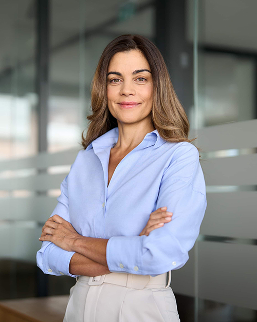 woman with arms folded