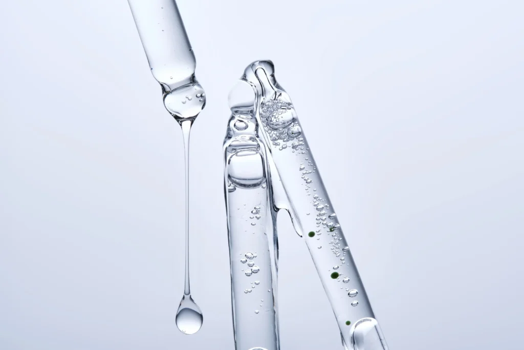 Retinol and vitamin C skincare serums used in an anti-aging skin care routine